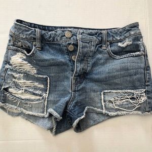 American Eagle destroyed cutoff shorts button fly